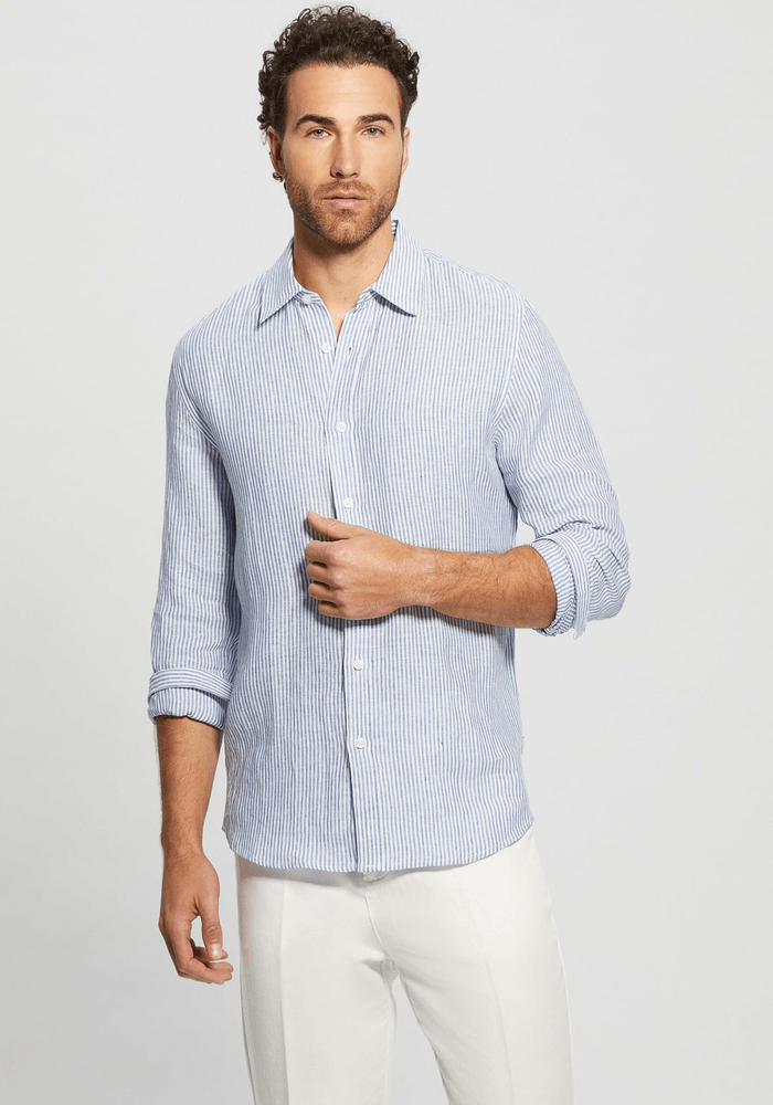 Camisa Ls Nautical Stripe Linen Shirt