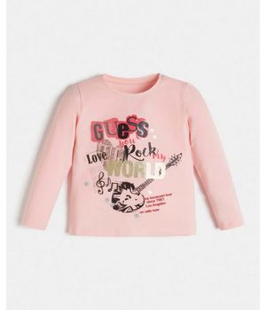 Polera G Kids Ls T-Shirt Stamping Rock Love G615 Rosado